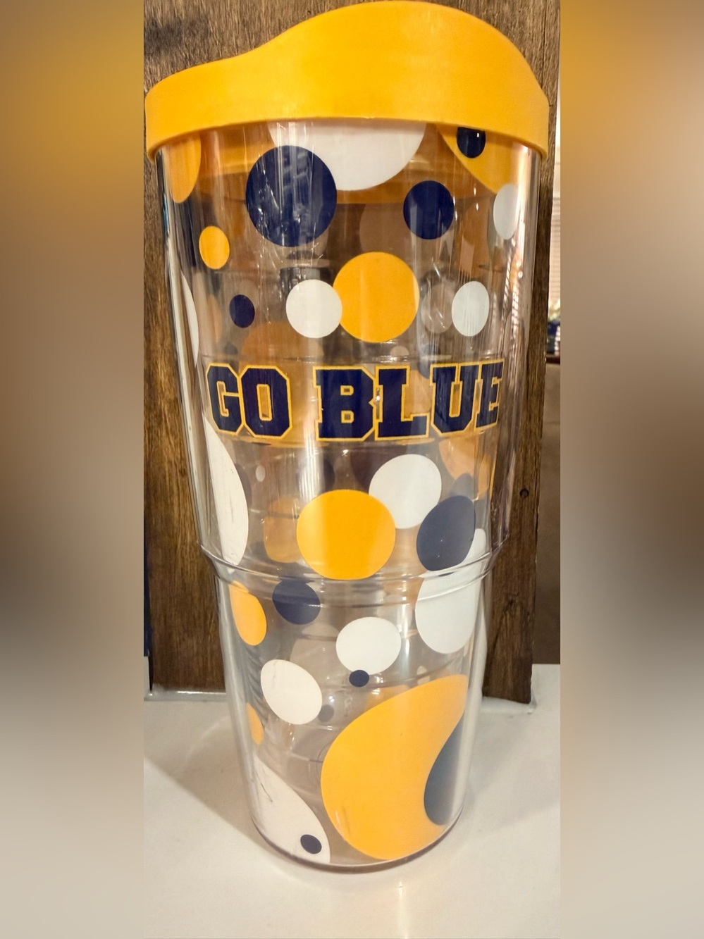 tervis University of Michigan Go Blue Yellow & Navy Silicone Tumbler Lid